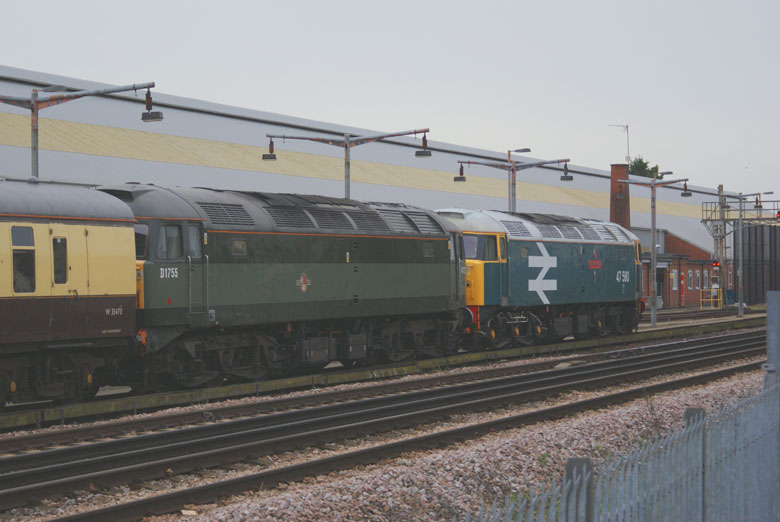 47580 at Southend Victoria with the arrival of 1Z80 06:59 Birmingham Snow Hill on 03/10/09, Photo by Jamie Diddams