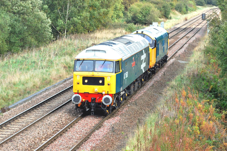 47580 & 37264 at Ryecroft Junction with 0Z37 light engine move to SVR on 06/10/09, Photo by David Weake