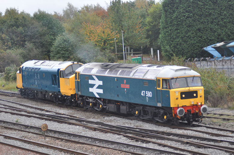 47580 & 37264 departs Tyesely with 0Z37 light engine move to SVR on 06/10/09, Photo by Robert Jones