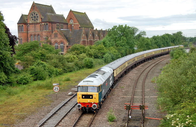 47580 passes the old pump house at Whitacher with 1Z80 07:06 Tyesely - Carlisle on 20/06/09, Photo by Scott Turner