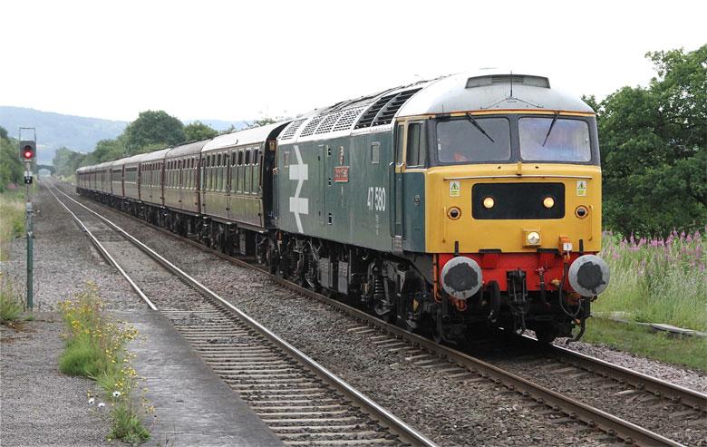 47580 at Chesterfield with 1Z53 06:32 Leicester-Ravenglass on 17/07/10, Photo by Chris Thorp
