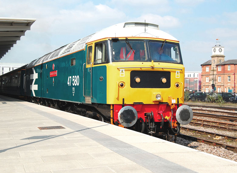 47580 passes through Spondon with 1Z28 14:46 from Derby on 16/04/10, Photo by John Simpkins