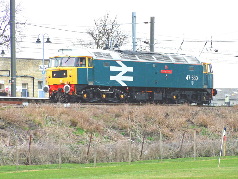 47580 at Ely run around the convoy for Dereham  on 17/03/10, Photo by Geoff Tibble