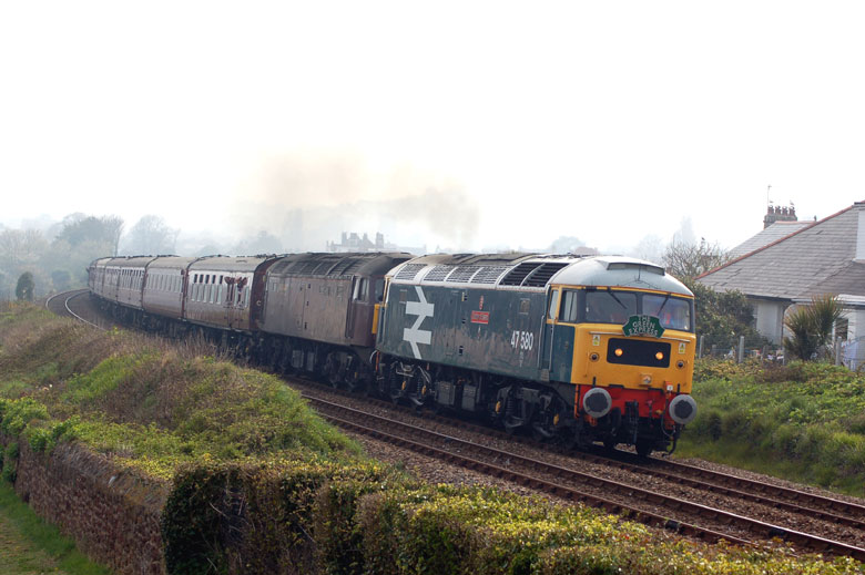 47580 enters Paignton station with the ecs from Goodrington Sands to work 1Z11 
								16:33 to Leeds on 24/04/10, Photo by Matt Carey