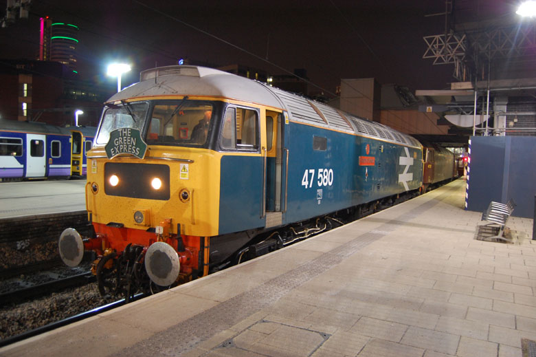 Journeys end 47580 at Leeds with 1Z11 16:33 from Paignton on 24/04/10, Photo by Jon Folwell