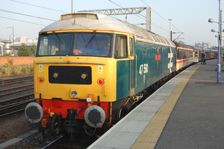 47580 at Norwich with 1Z74 05:18 North Walsham-Swanage on 26/06/10, Photo by Andrew Ward