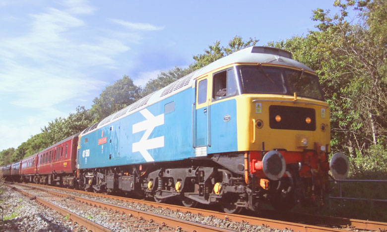 47580 crosses the river Esk with light engine Carnforth-Ravenglass on 17/07/10, Photo by Eliot Andersen