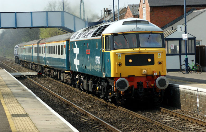 47580 passes through Spondon with 1Z28 14:46 from Derby on 16/04/10, Photo by Dave Coxon