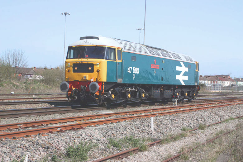 47580 passes Shrivenham with a light engine move to Bristol shadowing GWR 175 BRISTOLIAN steam charter on 17/04/10, Photo by Keith Brown