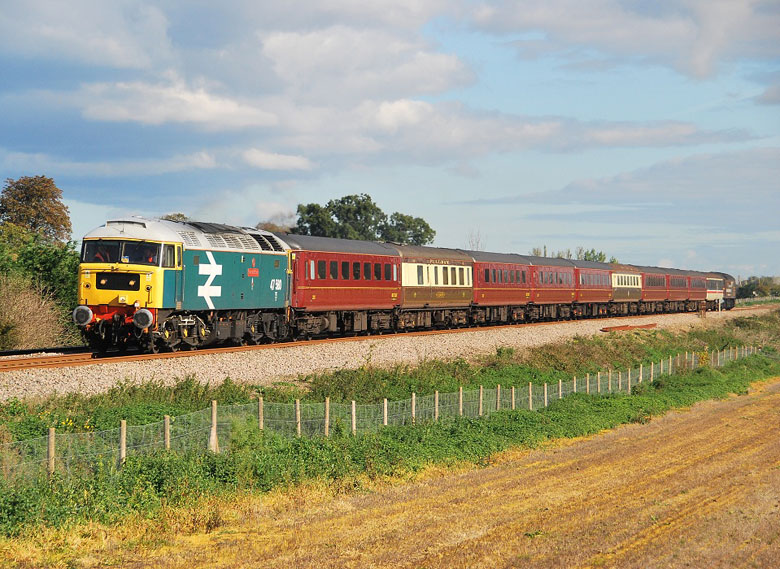 47580 heads across the fens at Besthorpe with ECS of the previous days NENTA 5Z79 12:25 Norwich - 
								Carnforth on 17/10/10, Photo by Colin Makcrow