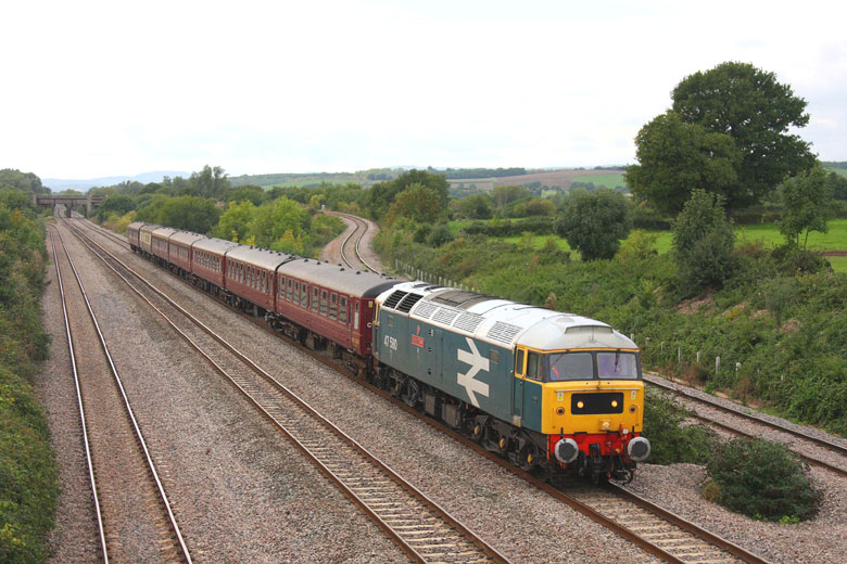 47580 passes Bishton with 5Z19 10:45 Carnforth - Bristol T.M. on 18/09/10, Photo by Jamie Squibbs