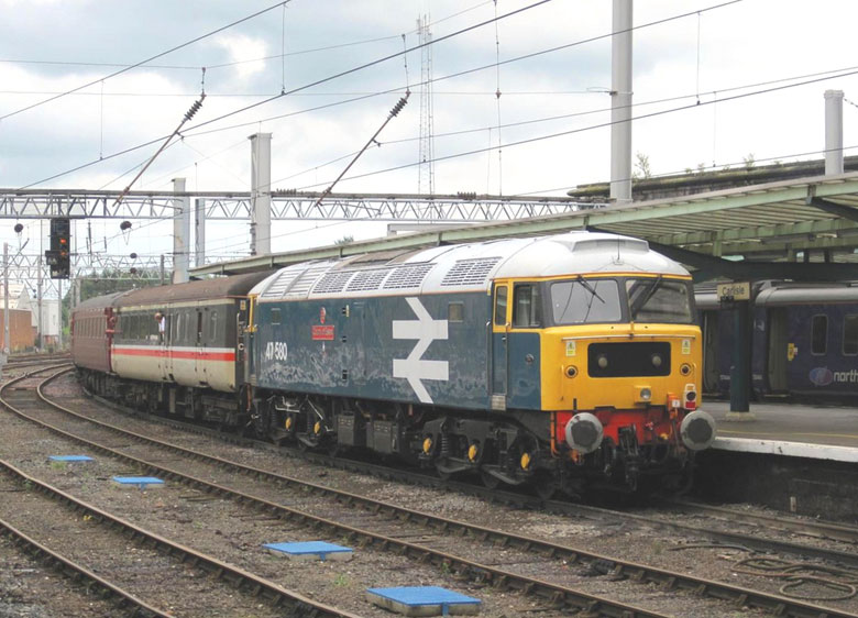 47580 on the rear departs Carlisle on 07/08/10, Photo by Alan