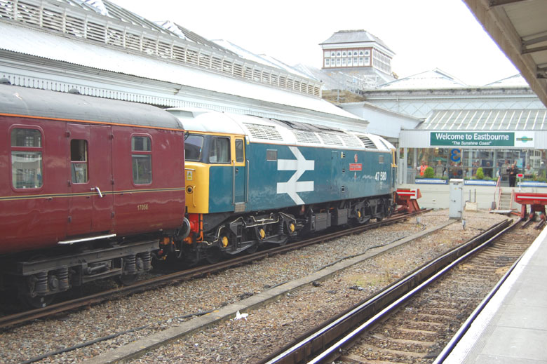 47580 seen here on arrival at Eastbourne with 1Z58 05:28 from Chesterfield on 12/08/10, Photo by Andrew Ward