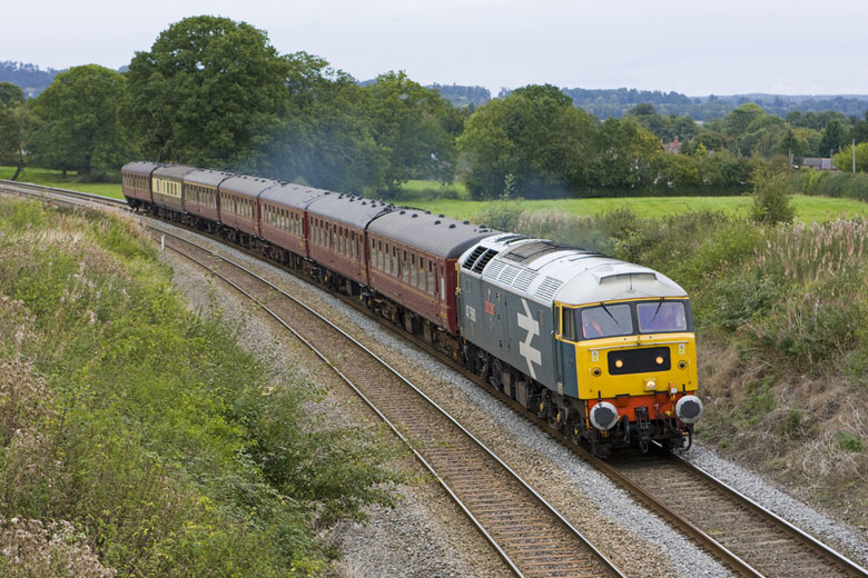 47580 passes Hadnall with 5Z19 10:45 Carnforth - Bristol T.M. on 18/09/10, Photo by James Poole
