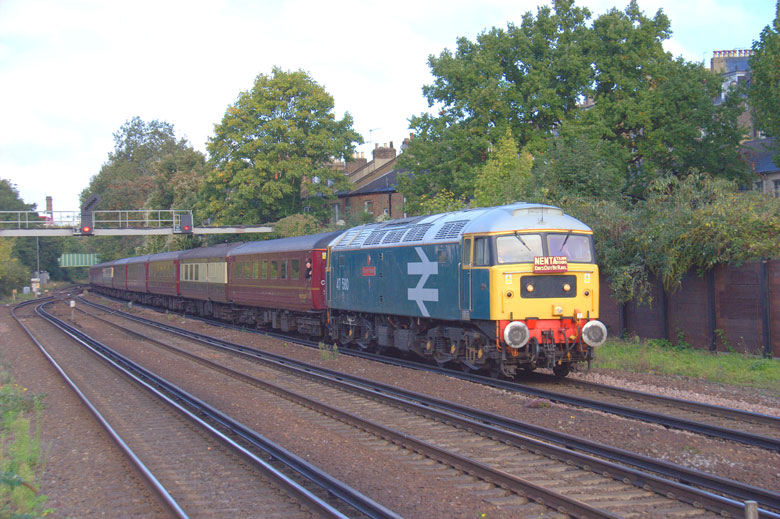 47580 passes through Kensington Olympia with 1Z78 06:06 Norwich - Portsmouth Harbour on 16/10/10, Photo by Geoff Tibble