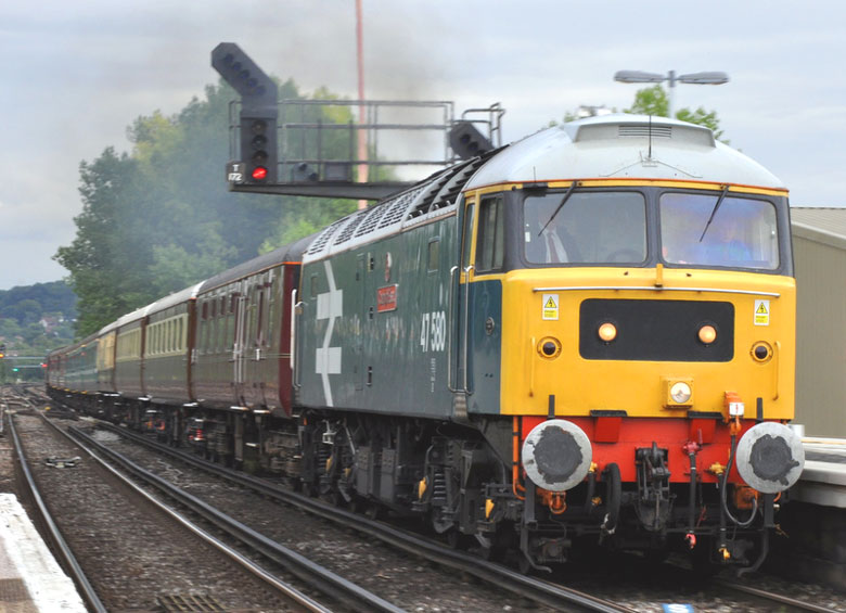 47580 heads the Sussex Coast Statesman through Purley on 12/08/10, Photo by Matt Price