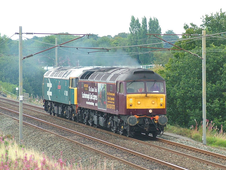 47580 and 47826 at Crewe with 0Z58 from Carnforth L/E on 18/08/10, Photo by Mike Birtles