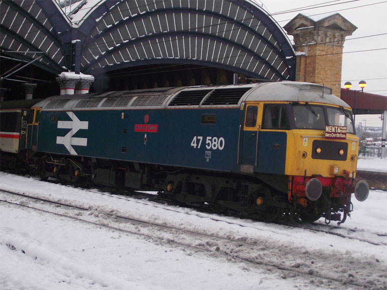 47580 departs York with 1Z80 06:05 Norwich - Newcastle on 04/12/10, Photo by Dale Worsfold