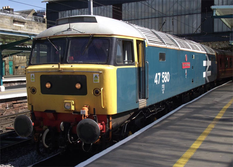 47580 at Carlisle having worked 1Z19 07:35 from Southport from Blackburn on 02/05/11, Photo by Steve Kibble