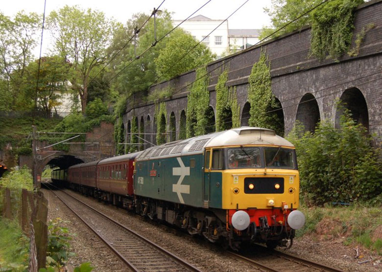 47580 passes the former Church Road station Birmingham with 5Z79 13:12 Bristol T.M. - Carnforth on 15/05/11, Photo by Joseph