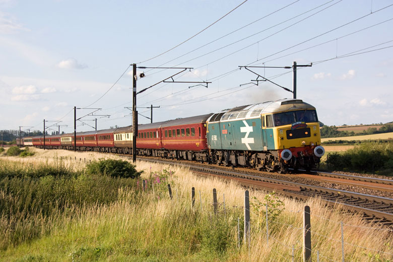 47580 passes Eaton Lane with 1Z73 16:30 Scarborough - Holt on 09/07/11, Photo by Derek Wilson