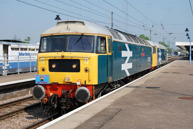 47580 passes through Ely with 56101 on 0Z56 1030 Dereham - Barrow Hill on 20/04/11, Photo by Ryan Tranmer