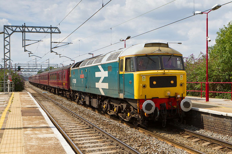 47580 heads south through Harrow & Wealdstone with 5Z70 08:39 Carnforth - Acton ECS on 15/07/11, Photo by Alisdair Anderson