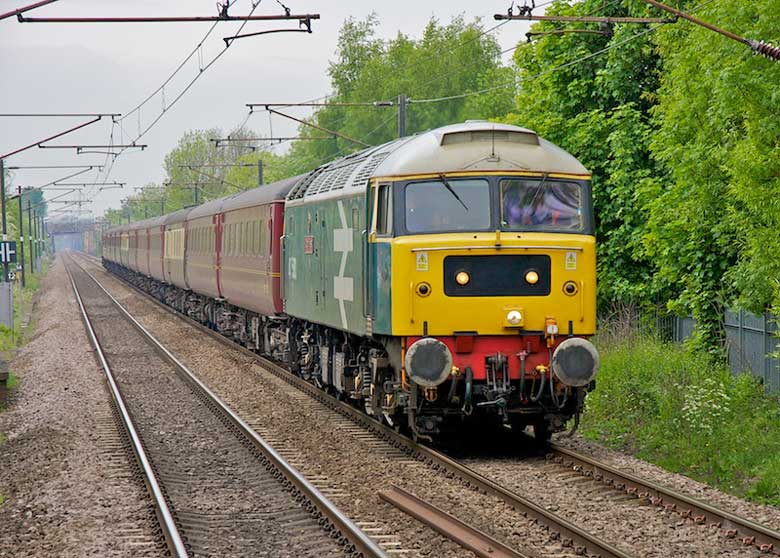 47580 passes South Elmsall south bound 5Z21 06:15 Carnforth - Norwich ECS on 06/05/11, Photo by Philip Wright