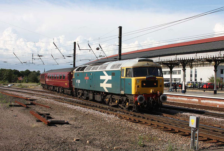 47580 is detached from the set at Norwich to collect remainder from Thorpe Yard on 09/07/11, Photo by Steve Allen