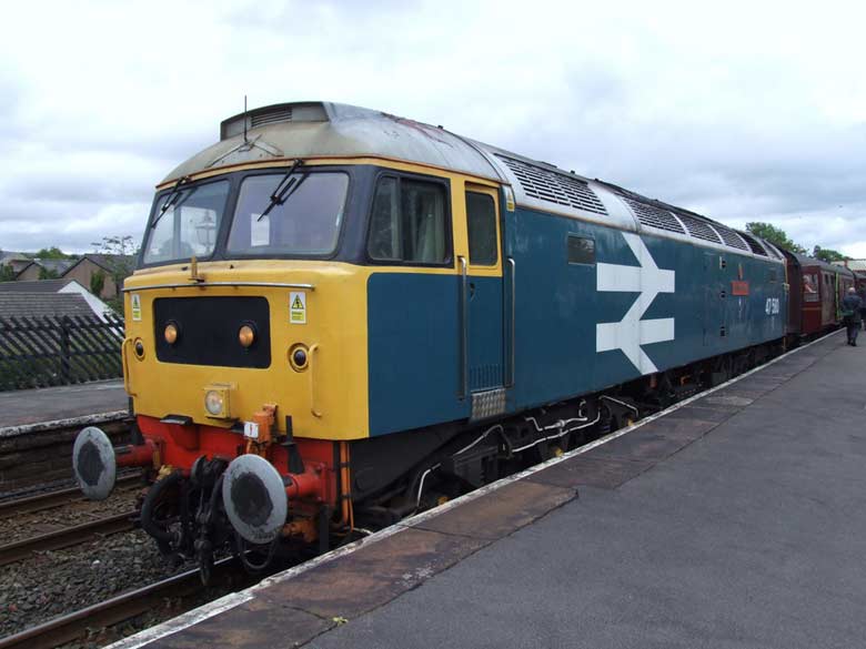 47580 takes the booked water stop at Appleby having stood in for the failure of Black 5 45231 Sherwood Forester on 29/08/11, Photo by David Hennessey