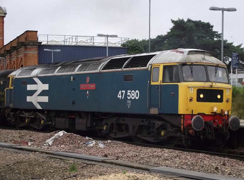 47580 at Bournemouth with 1Z95 16:35 Weymouth - Waterloo on 06/09/11, Photo by Steve Blackwell
