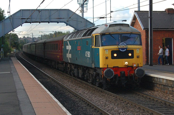 47580 passes throuth Chester Le Street with 1Z85 16:45 Carlisle - Norwich on 17/09/11, Photo by Brian Sherrington