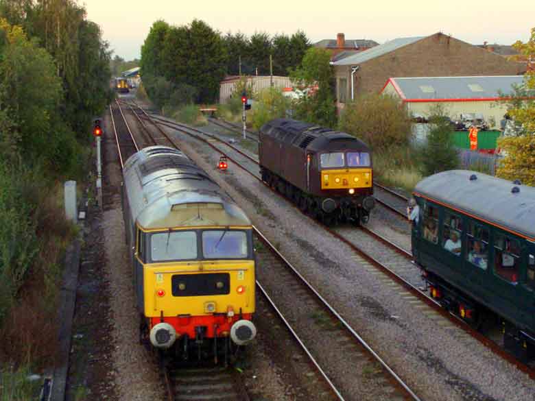 47580 on the down main 47245 backs onto the rear of 1Z24 15:23 Scarborough 
								- Boston on 28/09/11, Photo by Michael Rothwell