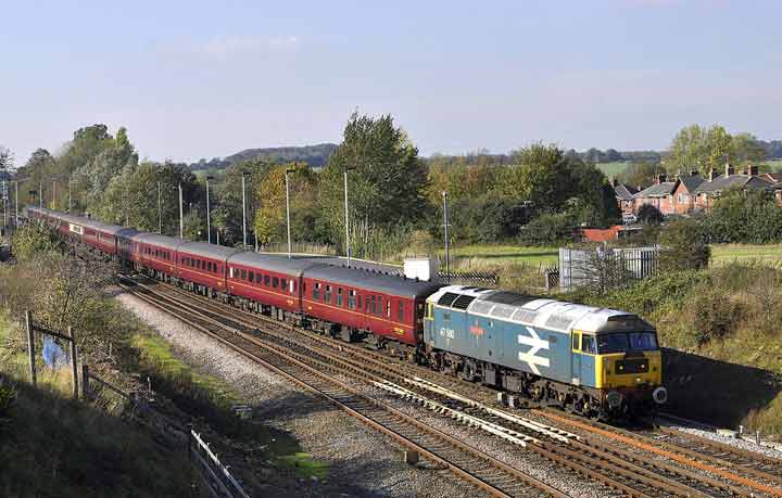47580 passes through Micklefield with 1Z47 07:26 Ayr - York on 22/10/11, Photo by Ross Byers