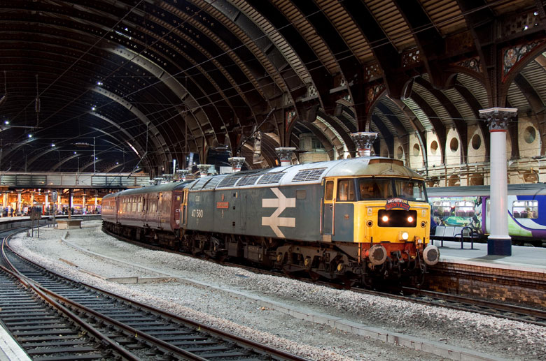 47580 at York after arriving from Skipton with 1Z71 to North Walsham on 03/12/11, Photo by Scott Paterson