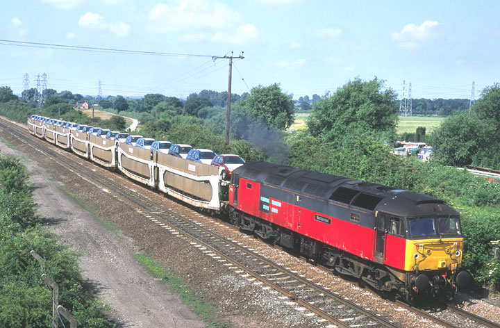 47732 at Stenson Jn. with an east bound train of Ford cars on 01/07/01, Photo by Bob Foster