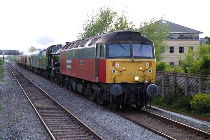47732 passes Worle Parkway with 46035, 67010 returning from on West Somerset Railway Gala weekend with 5051 11/05/03, Photo by Chris Perkins